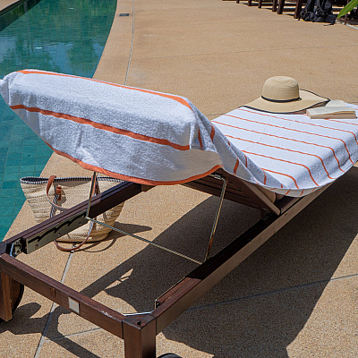 Las Rayas Chaise Cover 30x85 Orange, Case Of 12 (CC-HS3085OR-2PK-CS)