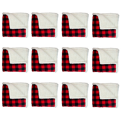 Buffalo Plaid Throw Blanket - Red & Black 50x70, Case Of 12 (THROW-BUFPL-50X70-CS)