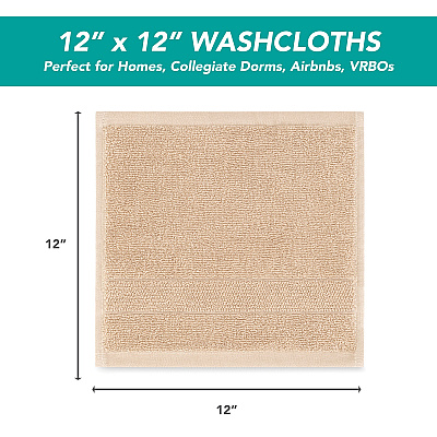 Family Essentials Washcloths 24pk Sage Green, Case Of 144 (FEWC-24PK-SG)