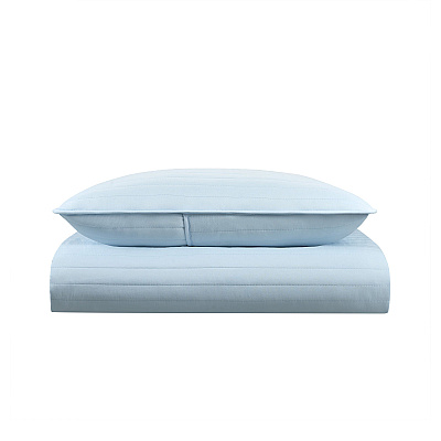 Host & Home Brushed Microfiber Quilt Set Twin Light Blue, 1 Set (P-MFQT-TWSET-LB)