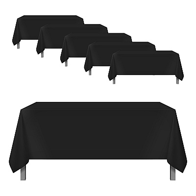 Mariposa Tablecloth 85x85 Black, Pack Of 6 (P-TL-85X85-BLK-6PK)