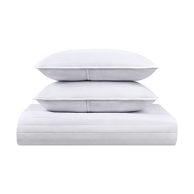 Host & Home Brushed Microfiber Quilt Set King White, Case Of 4 (MFQT-KSET-WH)