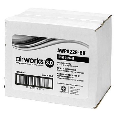 Airworks 3.0 Passive Air Freshener, Fruit Basket, 2.5 Fl. Oz./74 Ml, 6/bx, 8 Bxs/cs, Box Of 6 (AWPA229-BX)