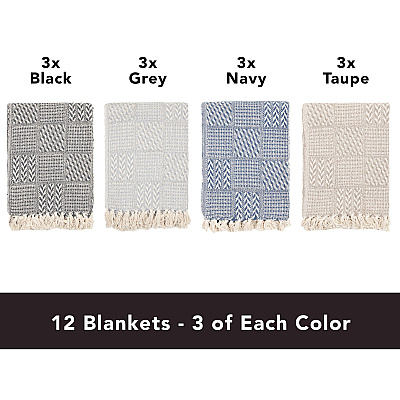 Common Ground Throw 50x70 Block Pattern, Case Of 12 (THROW-BLK-50X70-CS)