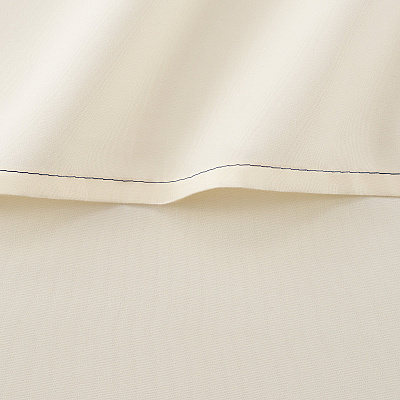 Host & Home Microfiber Flat Sheets - Queen - Ivory W/ Blue Hem, Case Of 24 (MFS-90110-IV)