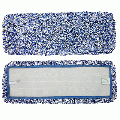 Wet & Dry Microfiber Mop Pad Looped 18" Blue, Pack Of 12 (PNP860018B)