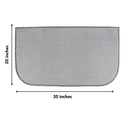 Sloppy Chef D-shape Accent Rug 18x30 Silver, 1 Each (P-JKT-DSHAPE-SL)