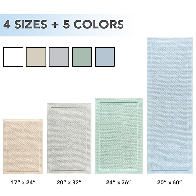 Cotton 2pc Bath Mat Set 17x24/20x32 Almond Milk, 2pc Set (P-HH-BM-2PK-BG)