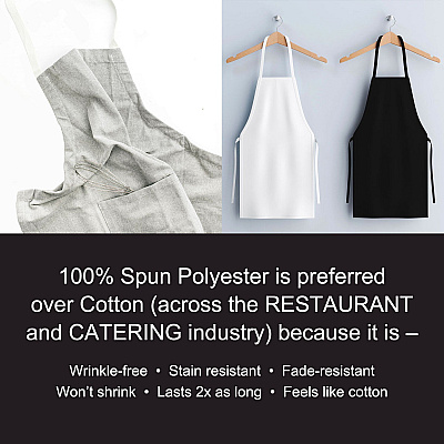 Mariposa Bib Apron 33x30 White, Case Of 48 (APRN-W-SPUN-CS)