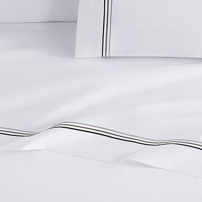 Aston & Arden Sateen Sheet Set Cali-king Charcoal Stripe, 4 Piece Set (P-SS-T600-CK-CH)