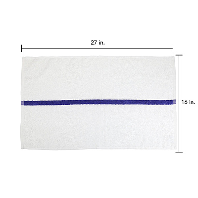 Power Gym Hand Towel 16x27 Blue Stripe, Case Of 120 (PWR-1627-3BCS-CS)