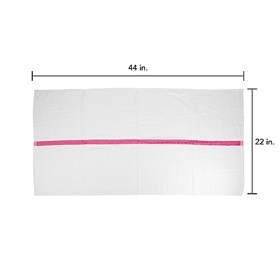 Power Gym Bath Towel 22x44 Pink Stripe, Pack Of 6 (PNP-PWR-2244-6PKCS)
