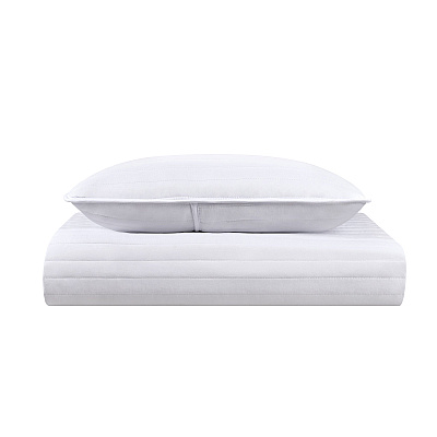 Host & Home Brushed Microfiber Quilt Set Twin White, Case Of 4 (MFQT-TWSET-WH)