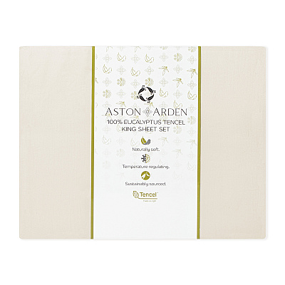 Aston & Arden Tencel Sheet Set California King - Cream, 4 Piece Set (P-SS-CKG-400-CR)