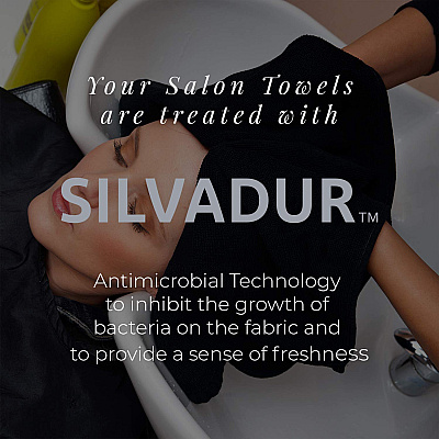 Microfiber Salon Towels - Silvadur Treated (black) 90 Gr, Case Of 192 (M915109BK-SLV)