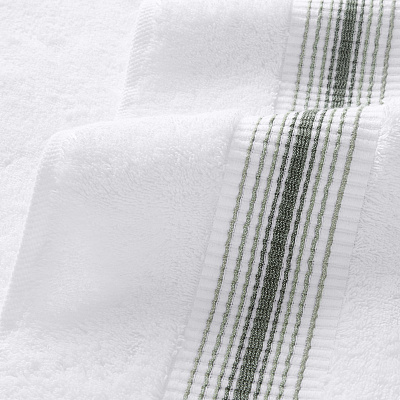 Aston & Arden Turkish Striped Bath Towel 30x60 Sage, Pack Of 2 (PNP-BT-STT3060-18SGE)