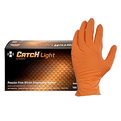 Catch Light By Proworks Nitrile Powder Free 6 Mil Gloves Orange 2xl - Box Of 100 (GL-NT106ORFXX)