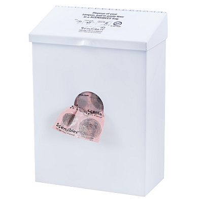 HOSPECO Combination Receptacle Dispenser, White Metal, 11"x8"x4", 1 Each, 10/cs (CDWM)