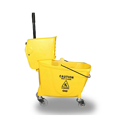 Impact Sidepress Wringer And Plastic Mop Bucket Combo, 35 Quart Capacity, Low-front & High-back Ergonomic Design, Accommodates 12–32 Oz Mops, Easy-measure Embossed Graduations, 1 Per Case, Case Of 1 (7Y/2636-3Y)