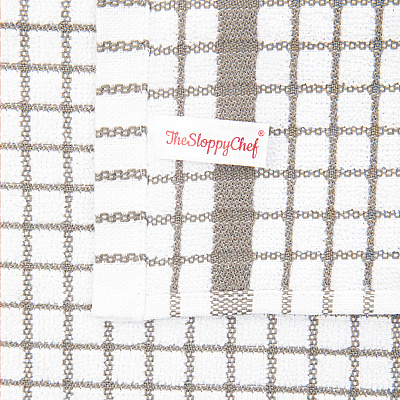Sc Classic Checkered Dishcloth 13x13 Grey, Pack Of 8 (P-SC-CHK-DC-GRY)