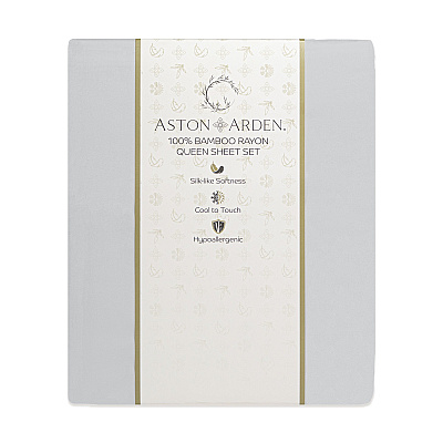 Aston & Arden Bamboo Sheet Set Cali-king Grey, 4 Piece Set (P-SS-BBCALKGGY)