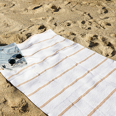 Las Rayas Beach Towel 30x60 Beige, Pack Of 4 (PNP-BT-HS3060-15BG)