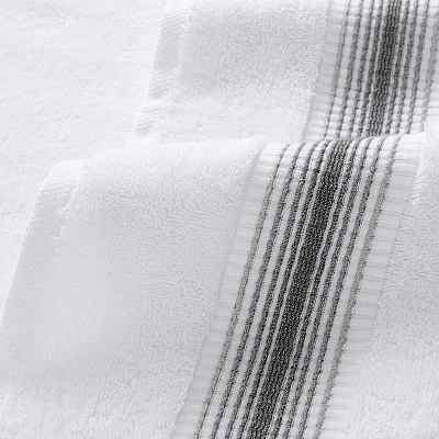 Aston & Arden Turkish Striped Washcloth 13x13 Pewter, Pack Of 8 (PNP-WCSTT1313-175PTR)