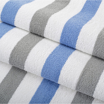 Cabo Cabana Beach Towel 30x70 Grey/navy, Pack Of 4 (PNP-CABOCABANA-GY/NV)
