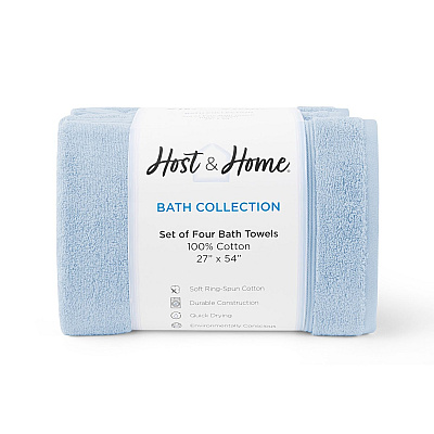 Host & Home Bath Towel 27x54 Blue, Pack Of 4 (P-BT-HH2754-BL)