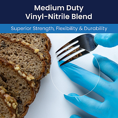 Vyblend Synthetic Vinyl Powder Free 4.5 Mil Gloves Blue Med, Case Of 1000 (GL-VN104BFM)