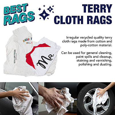 R2-w50 T-shirt Reclaimed Rags White 10lb Box (R2-W50-10)