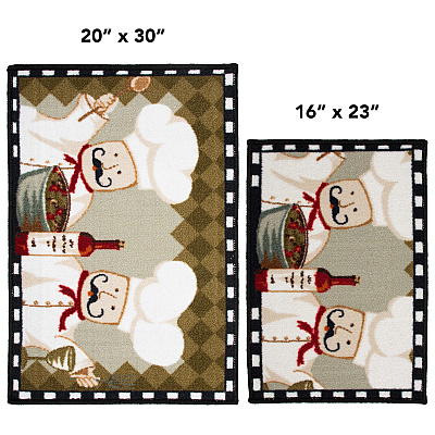 Sloppy Chef Printed Rug 2pc Set Chef (PNP-KTC-2PC-CHE)