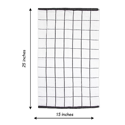 Cooks Linen Kitchen Towel 15x25 Black, Pack Of 12 (PNP-KT-BLACK)