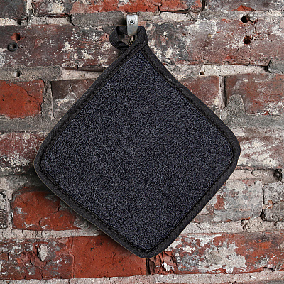 Cooks Linen Pot Holder 7x7 Black, Pack Of 12 (PNP-POT-BLACK)