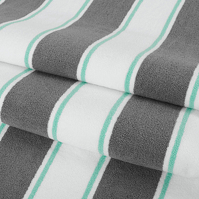 Aston & Arden Pinstripe Beach Towel 35x70 Grey/green, Case Of 8 (BT-PINSTR-25GYY-CS)