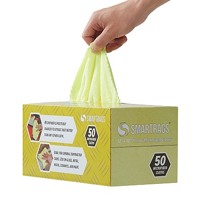 Smart Rags Microfiber Cloths 12x12 Yellow, Case Of 400 (M950Y)