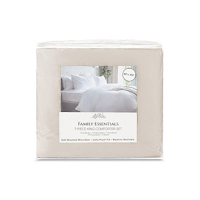 Family Essentials Bed In Bag 7pc - King - Beige, Case Of 6 (BIAB-KG-BG)