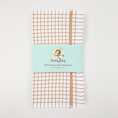 Sc Classic Checkered Dishcloth 13x13 Grey, Pack Of 8 (P-SC-CHK-DC-GRY)