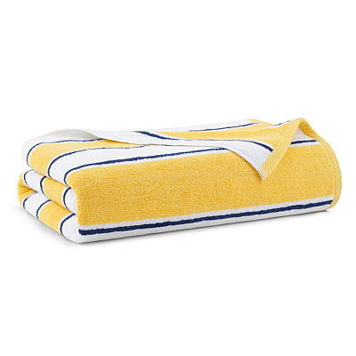 Aston & Arden Pinstripe Beach Towel 35x70 Yellow/navy, 1 Each (PNP-BT-PINSTR-25YN)