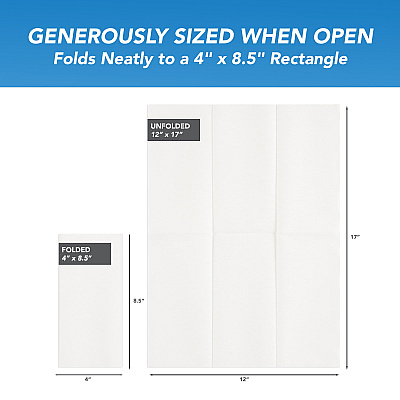 1/6 Fold Airlaid Napkin - Whit, Case Of 500 (NAP-12X17-WH-CS)