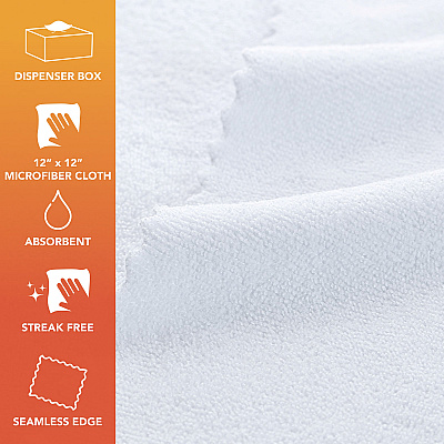 Smart Rags Microfiber Cloths 12x12 White, Case Of 400 (M950W)