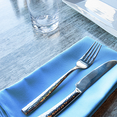 Mariposa Poly Spun Napkin 20x20 Light Blue, Pack Of 25 (P-NAP-LTBLU-SPN)