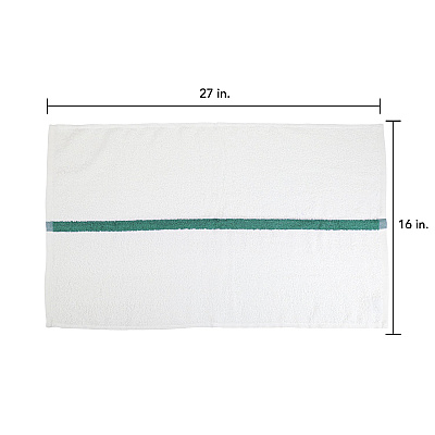 Power Gym Hand Towel 16x27 Green Stripe, Case Of 120 (PWR-1627-3GRCS-CS)