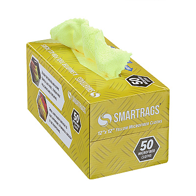 Smart Rags Microfiber Cloths 12x12 Yellow, Case Of 400 (M950Y)