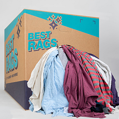 R-c45 T-shirt Reclaimed Rags Colored 50lb Box (R-C45-50)