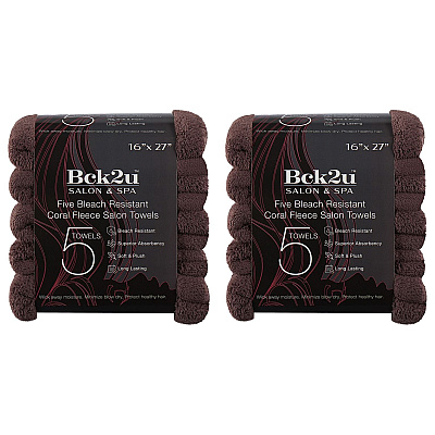 Bck2u Coral Fleece Salon Towel 16x27 Brown, Pack Of 10 (PNP915117BR)