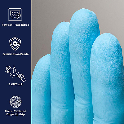 Miracle Nitrile Powder Free 4 Mil Exam Gloves Blue Sm, Case Of 2000 (MIR162)