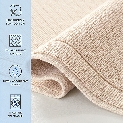 Cotton Bath Mat 24x36 Almond Milk, 1 Each (P-HH-BM-2436-BG)