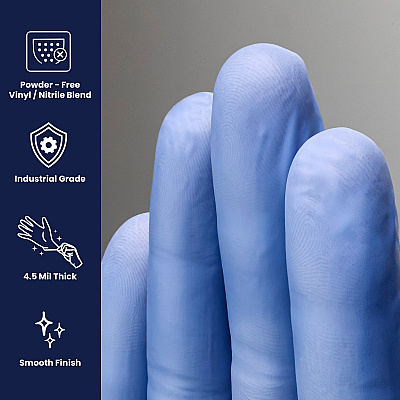 Vyblend Synthetic Vinyl Powder Free 4.5 Mil Gloves Blue-violet Med, Case Of 1000 (GL-VN104VBFM)