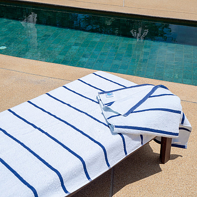 Las Rayas Chaise Cover 30x85 Navy, Pack Of 2 (PNP-CC-HS3085NV-2PK)